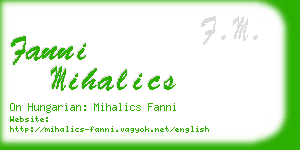 fanni mihalics business card